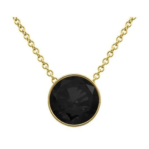deBebians Necklaces Black Diamond Solitaire Pendant Necklace