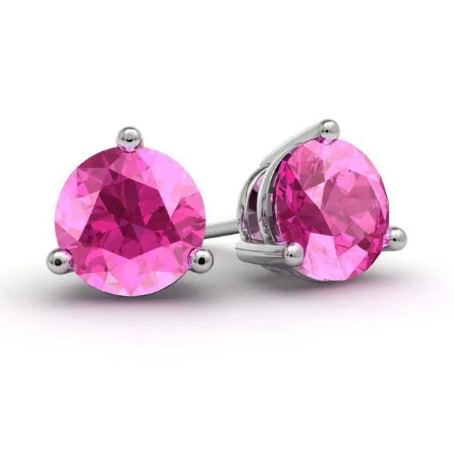 deBebians Pink Sapphire Stud Earrings Earrings