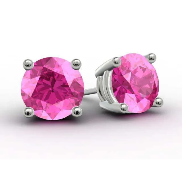 deBebians Pink Sapphire Stud Earrings Earrings