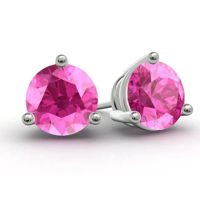 deBebians Pink Sapphire Stud Earrings Earrings