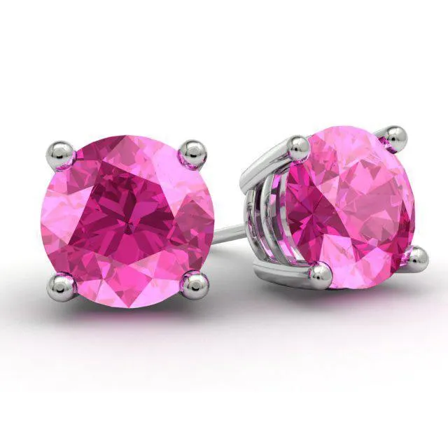 deBebians Pink Sapphire Stud Earrings Earrings