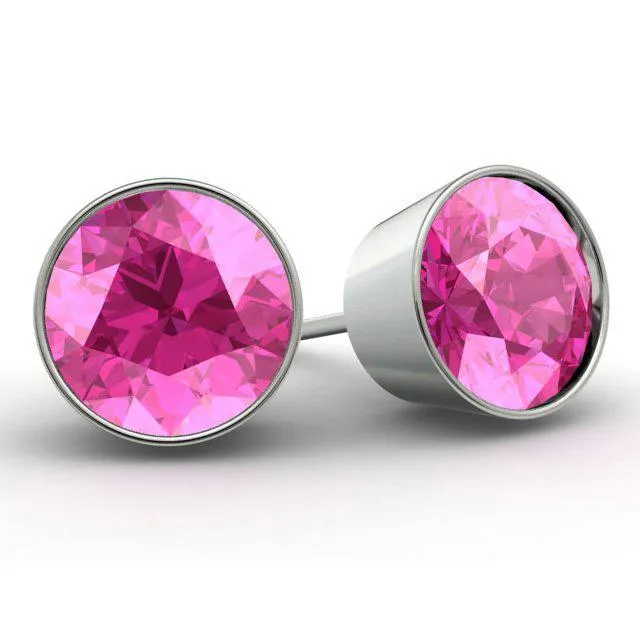 deBebians Pink Sapphire Stud Earrings Earrings