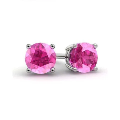 deBebians Pink Sapphire Stud Earrings Earrings