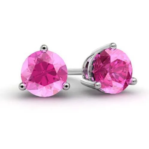 deBebians Pink Sapphire Stud Earrings Earrings