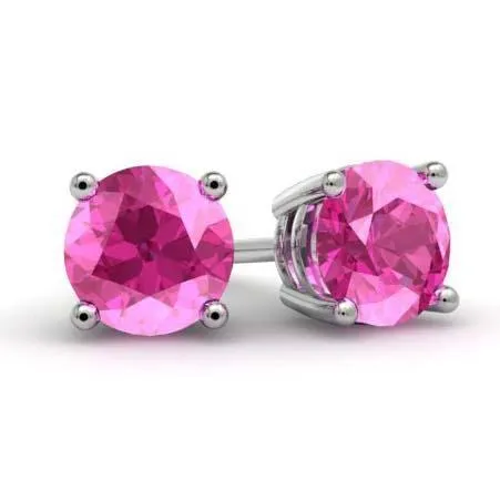 deBebians Pink Sapphire Stud Earrings Earrings