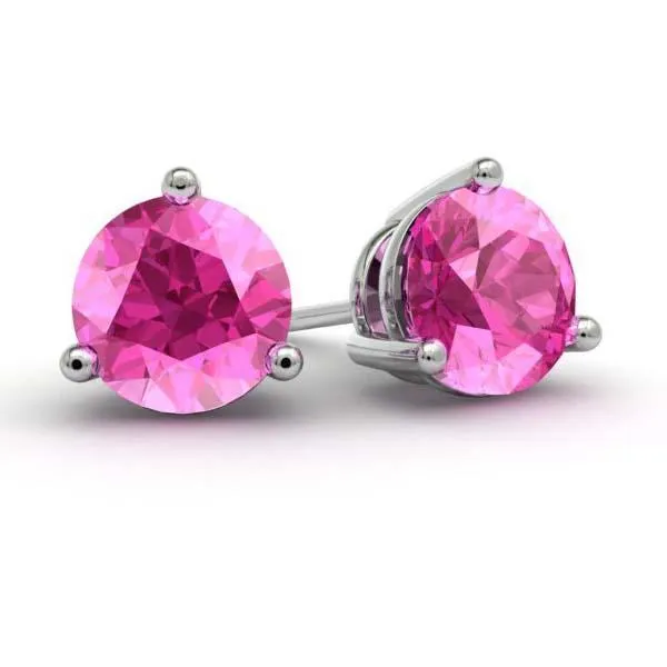 deBebians Pink Sapphire Stud Earrings Earrings