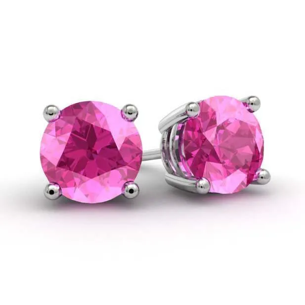 deBebians Pink Sapphire Stud Earrings Earrings