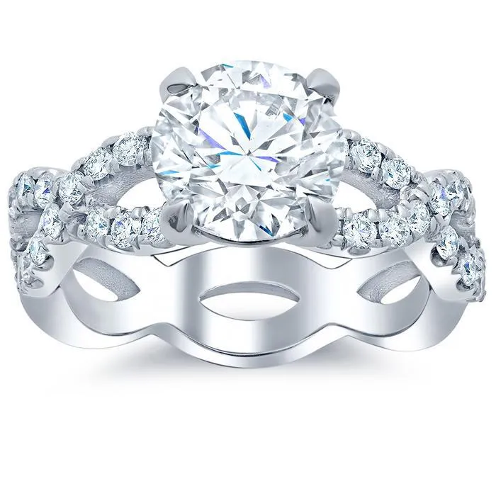 deBebians Rings Infinity Style Diamond Accented Engagement Ring