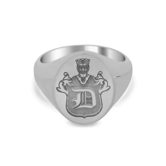 deBebians Rings Knights Crest Single Initial Monogram Signet Ring for Women