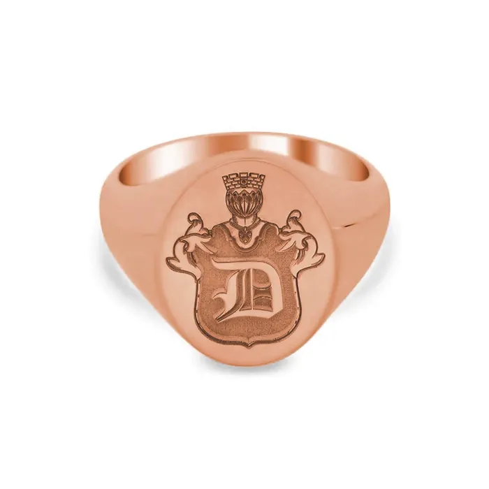 deBebians Rings Knights Crest Single Initial Monogram Signet Ring for Women