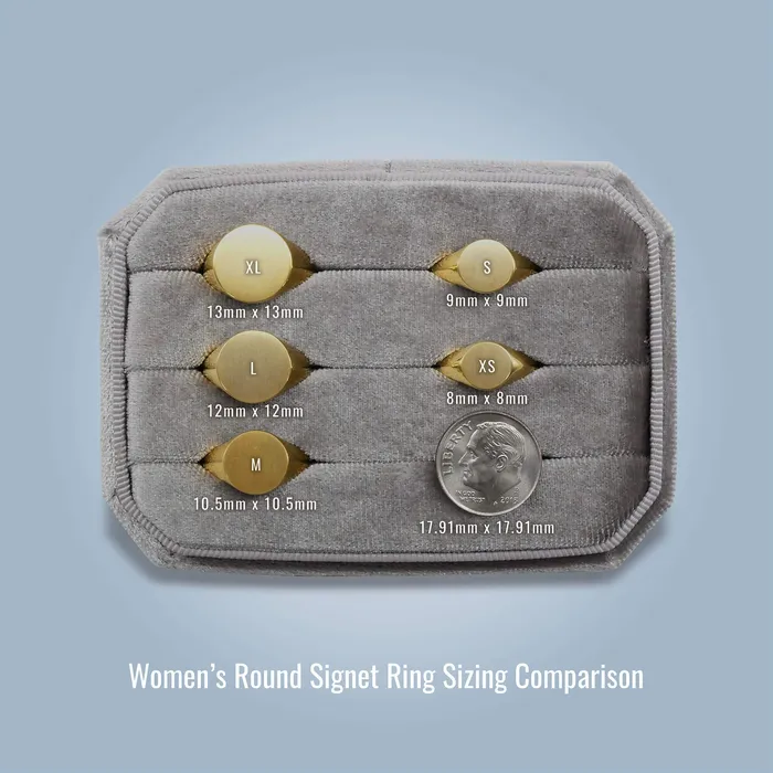 deBebians Rings Womens Round Signet Ring Large