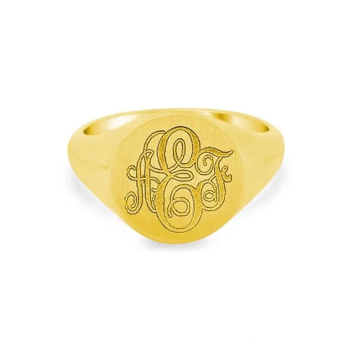 deBebians Rings Womens Round Signet Ring Large