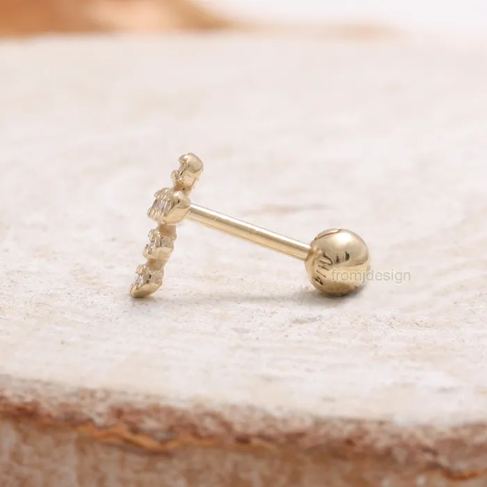 Diamond Cross Ear Piercing from J Shop Earrings