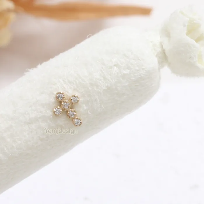 Diamond Cross Ear Piercing from J Shop Earrings