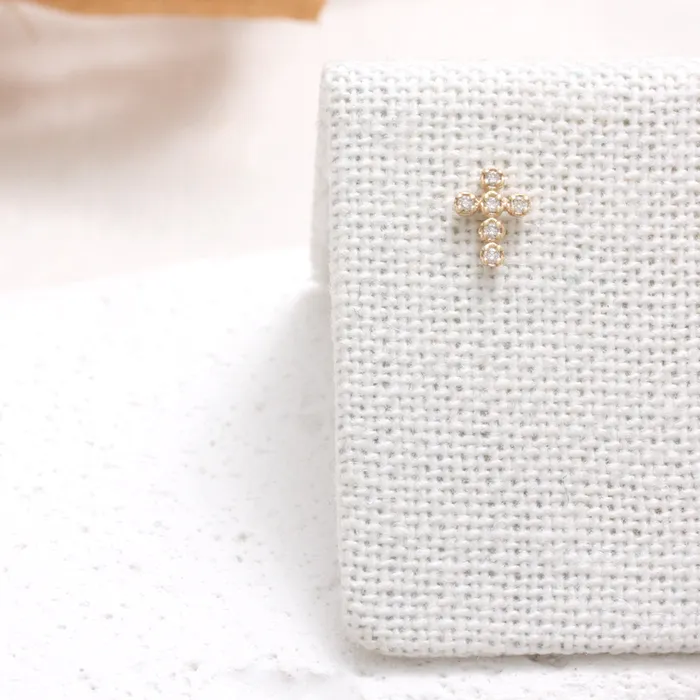 Diamond Cross Ear Piercing from J Shop Earrings
