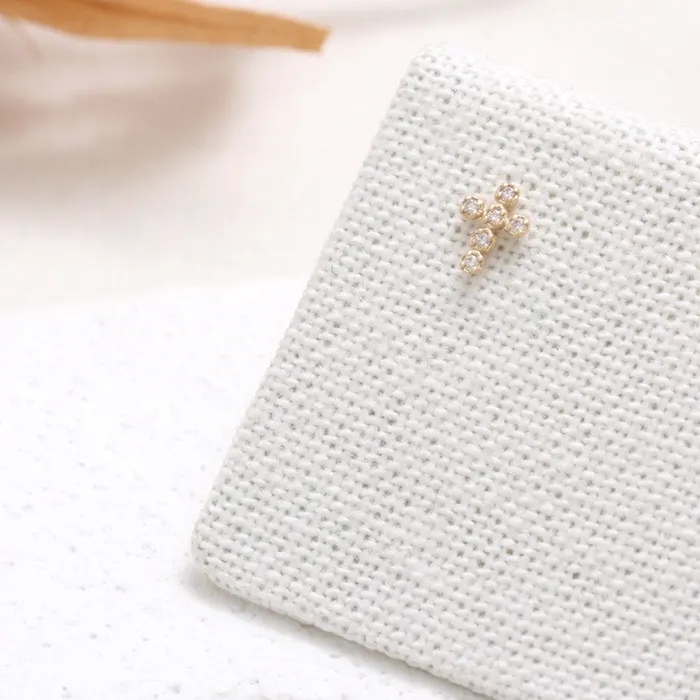 Diamond Cross Ear Piercing from J Shop Earrings