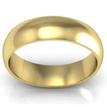 Domed Wedding Band in 18k 6mm deBebians Rings