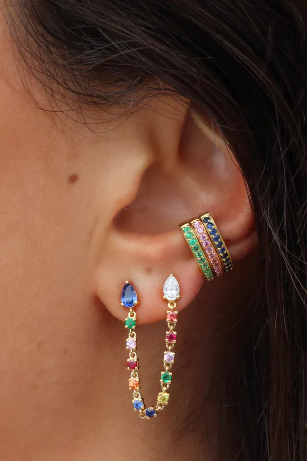 Earrings anitako SINGLE ROW BLUE SAPPHIRE EAR CUFF
