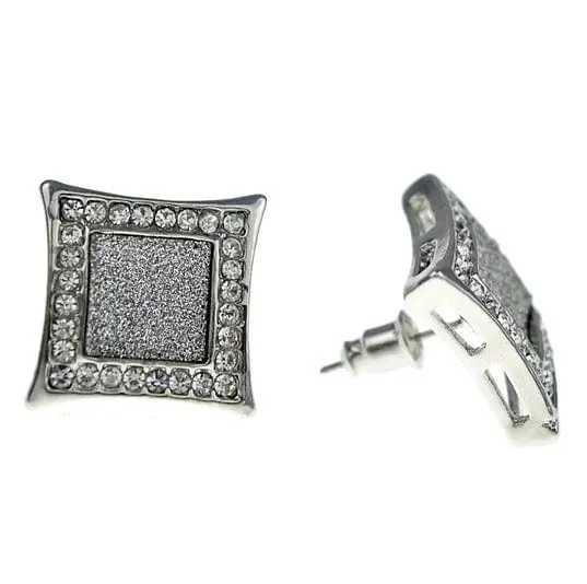 Earrings Bling Cartel Admin Kite Glitter Silver Earrings 17MM