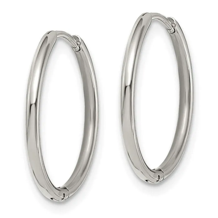 Earrings Chisel Stainless Steel Polished 16mm Hinged Hoop Earrings Earrings Chisel Stainless Steel Polished 16mm Hinged Hoop Earrings