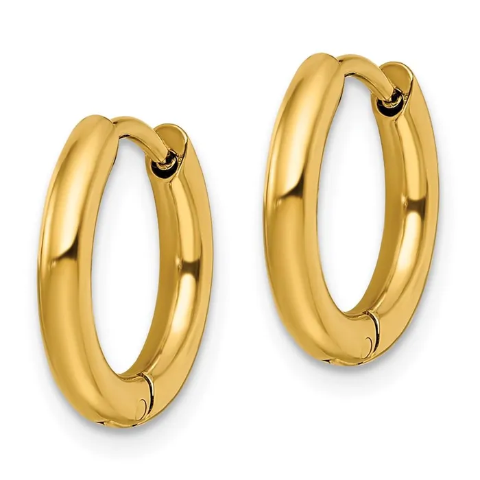 Earrings Chisel Stainless Steel Polished Yellow IPplated 25mm Hinged Hoop Earrings Earrings Chisel Stainless Steel Polished Yellow IPplated 25mm Hinged Hoop Earrings