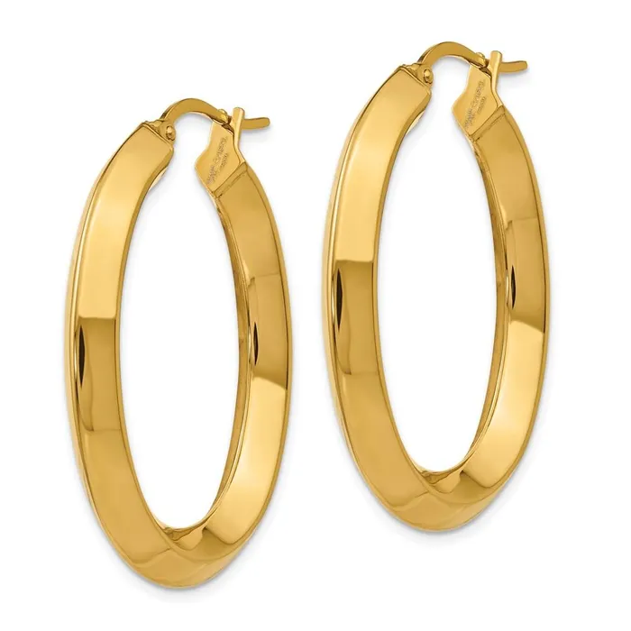 Earrings Chisel Stainless Steel Yellow IPplated Knife Edge Hollow Oval Hoop Earrings Earrings Chisel Stainless Steel Yellow IPplated Knife Edge Hollow Oval Hoop Earrings
