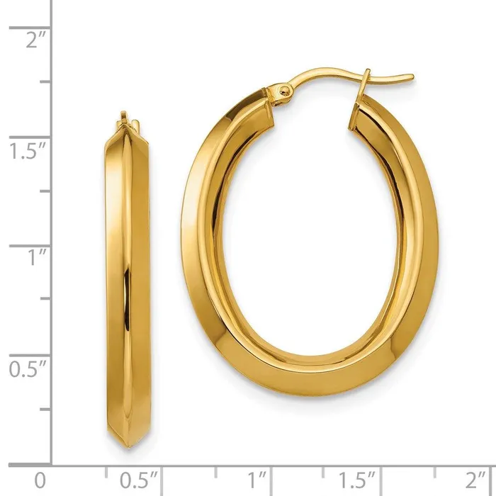 Earrings Chisel Stainless Steel Yellow IPplated Knife Edge Hollow Oval Hoop Earrings Earrings Chisel Stainless Steel Yellow IPplated Knife Edge Hollow Oval Hoop Earrings