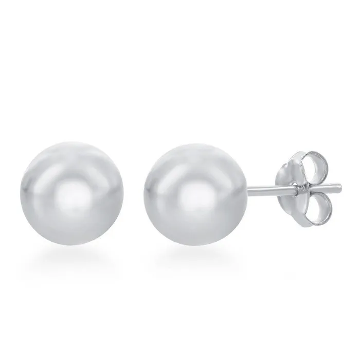 Earrings Classic Sterling Silver 10mm Bead Earrings