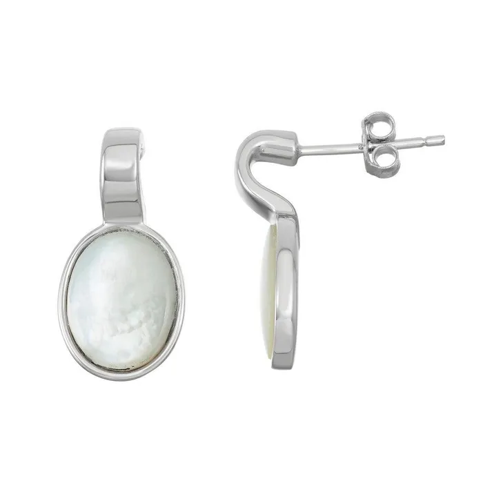 Earrings Classic Sterling Silver Oval MOP Earrings
