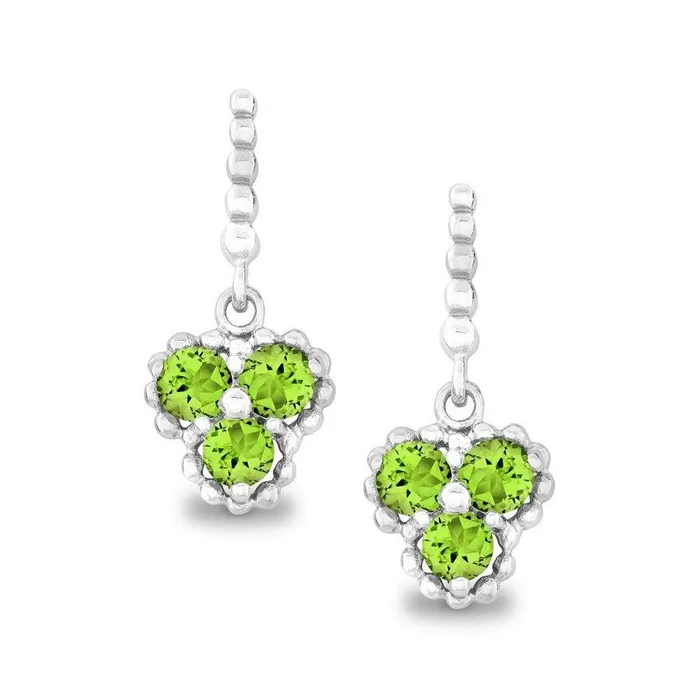 Earrings Classic Sterling Silver Peridot Triple Circle Earrings