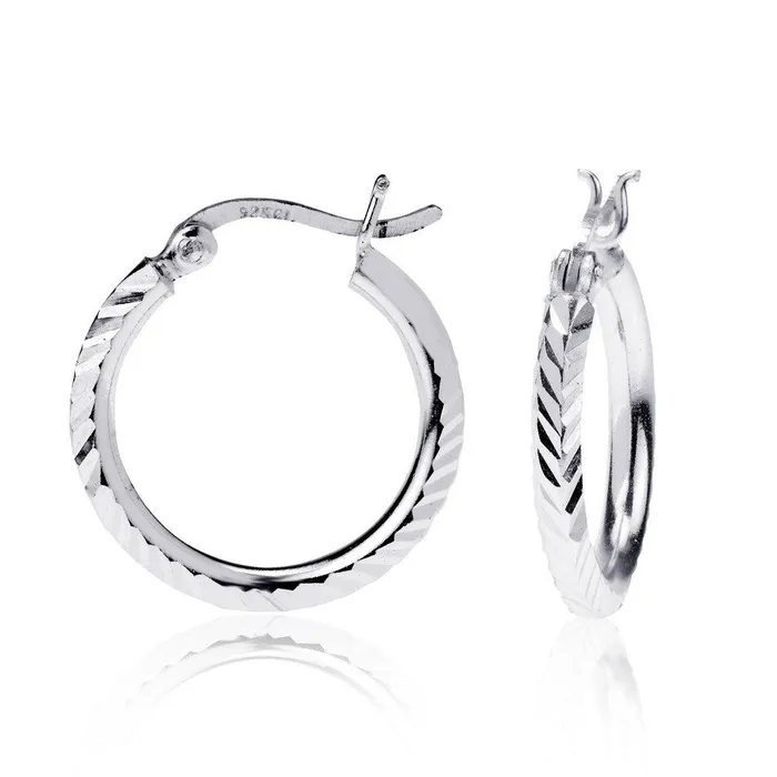 Earrings Classic Sterling Silver Small DC Hoop Earrings