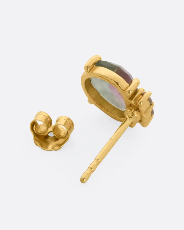 Earrings EVA NOGA Watermelon Tourmaline and Diamond Reed Stud Earring Earrings EVA NOGA Watermelon Tourmaline and Diamond Reed Stud Earring