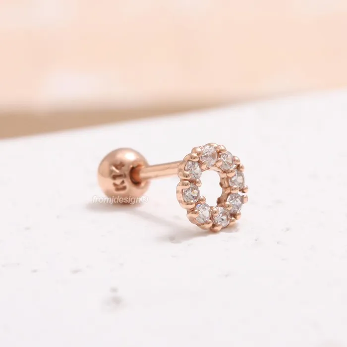 Earrings from J Shop Diamond Open Circle Ear Piercing