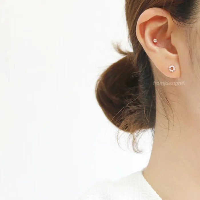 Earrings from J Shop Diamond Open Circle Ear Piercing