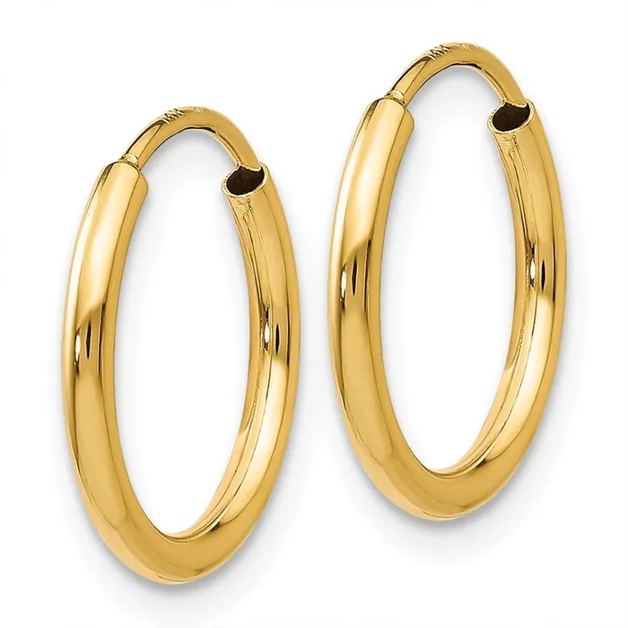 Earrings Jewelry 14k 15mm Polished Round Endless Hoop Earrings Earrings Jewelry 14k 15mm Polished Round Endless Hoop Earrings