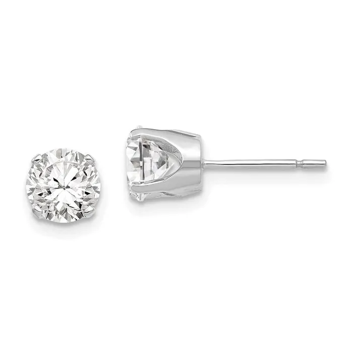 Earrings Jewelry 14k White Gold 575mm CZ stud earrings