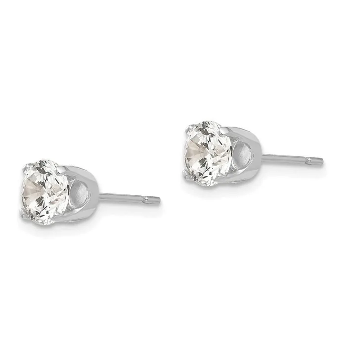 Earrings Jewelry 14k White Gold 575mm CZ stud earrings Earrings Jewelry 14k White Gold 575mm CZ stud earrings