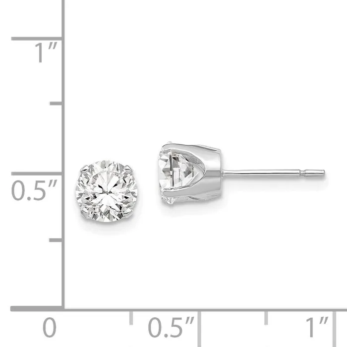 Earrings Jewelry 14k White Gold 575mm CZ stud earrings Earrings Jewelry 14k White Gold 575mm CZ stud earrings