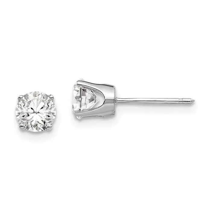 Earrings Jewelry 14k White Gold 5mm Round Stud Earring Mounting wbacks No Stones Included Earrings Jewelry 14k White Gold 5mm Round Stud Earring Mounting wbacks No Stones Included