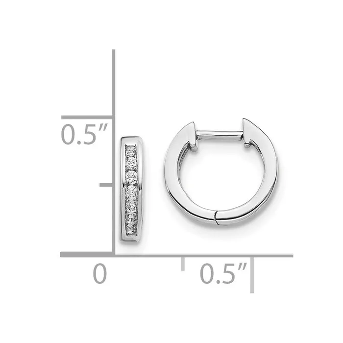Earrings Jewelry 14k White Gold Diamond Hinged Hoop Earrings Earrings Jewelry 14k White Gold Diamond Hinged Hoop Earrings