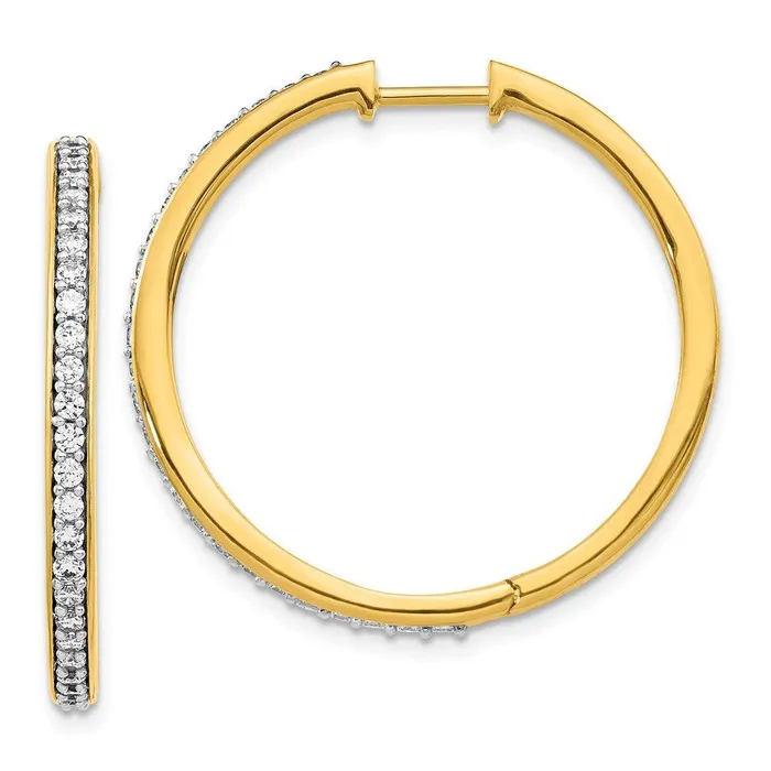 Earrings Jewelry 14k Yellow Gold Diamond Hoop Earrings