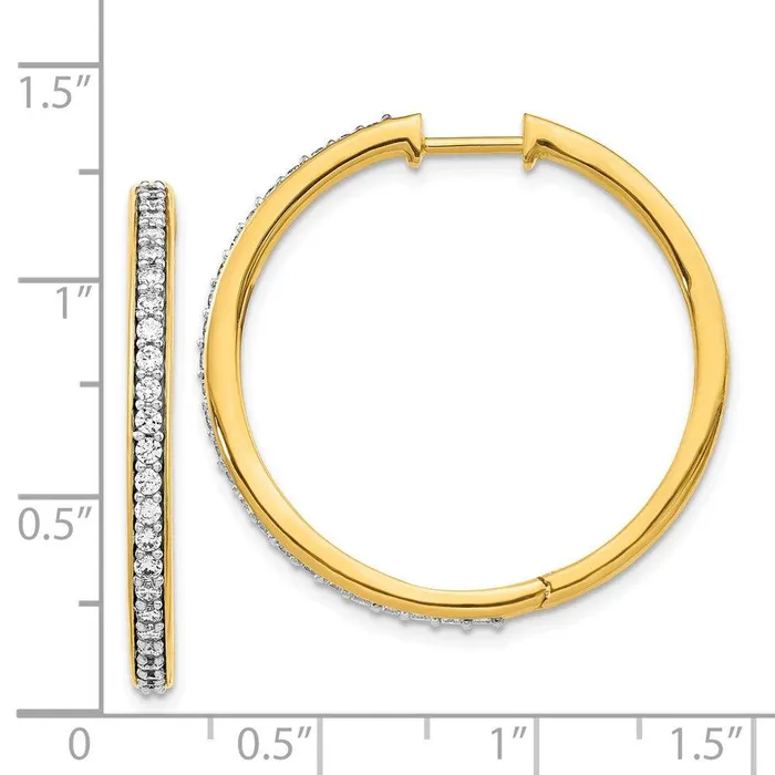 Earrings Jewelry 14k Yellow Gold Diamond Hoop Earrings Earrings Jewelry 14k Yellow Gold Diamond Hoop Earrings