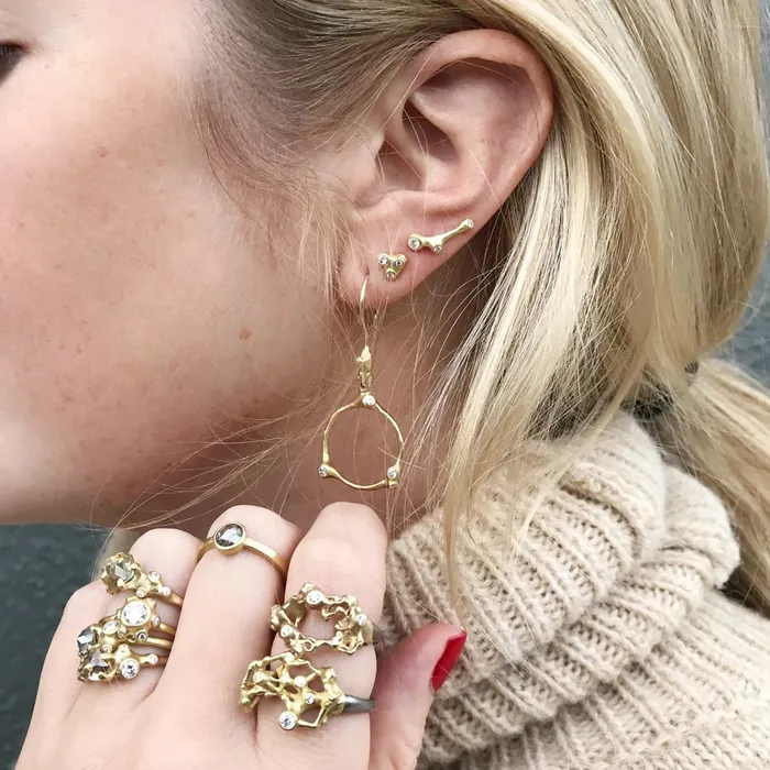 Earrings Johnny Ninos Barnacle Dangle Hoop Earrings