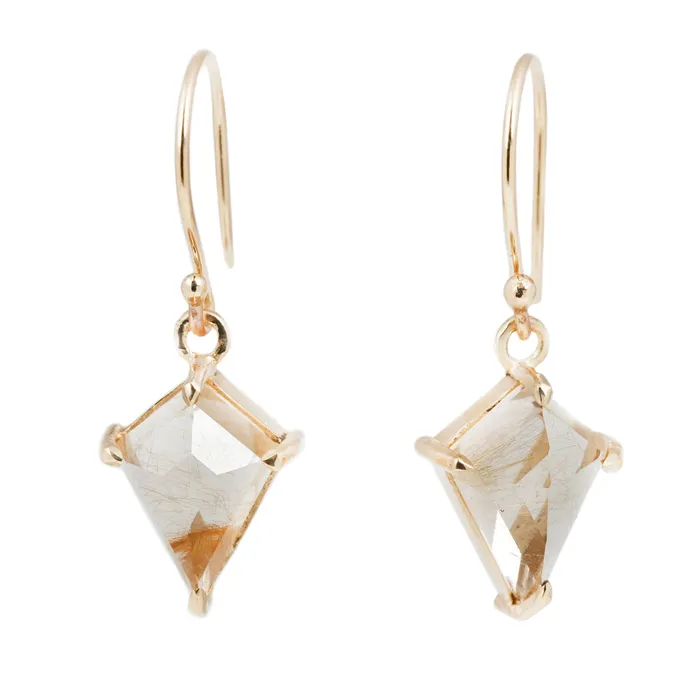 Earrings Lauren Wolf Jewelry Large Yellow Quartz Kite Drop Earrings