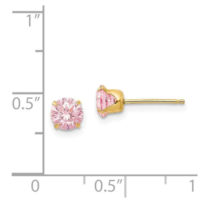 Earrings Madi K Kids 14k 5mm Pink CZ Post Earrings Jewelry Earrings Madi K Kids 14k 5mm Pink CZ Post Earrings Jewelry