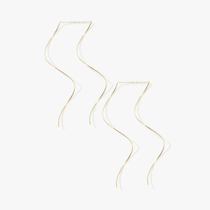 Earrings READYMADE Wavelength Threader Earrings Pair
