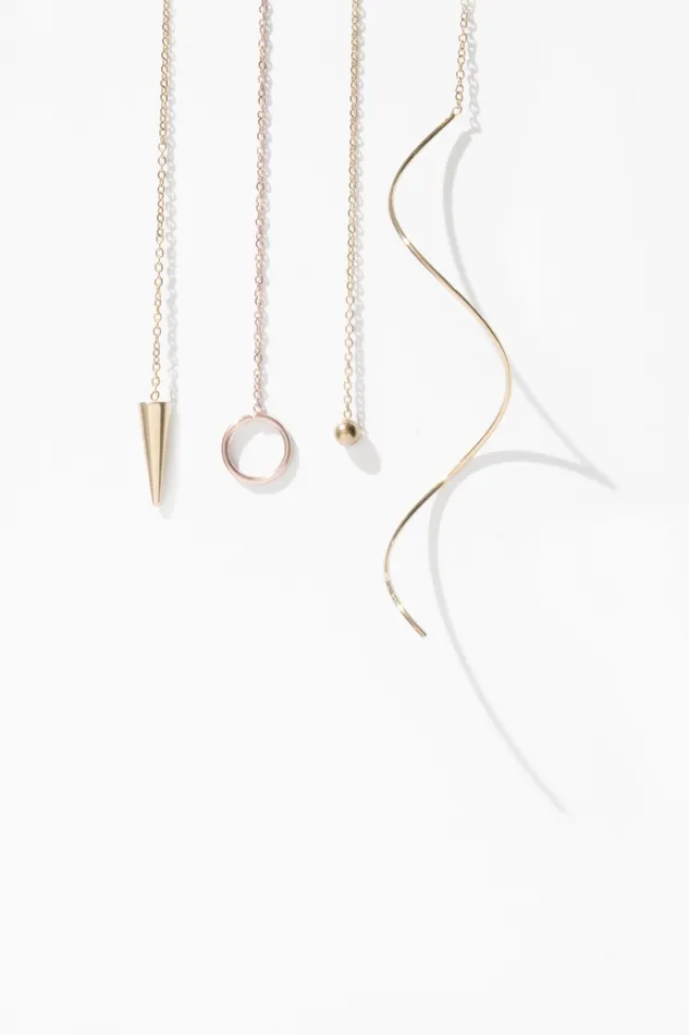 Earrings READYMADE Wavelength Threader Earrings Pair