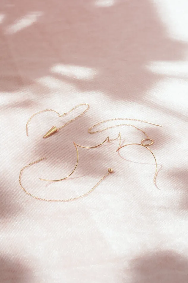 Earrings READYMADE Wavelength Threader Earrings Pair