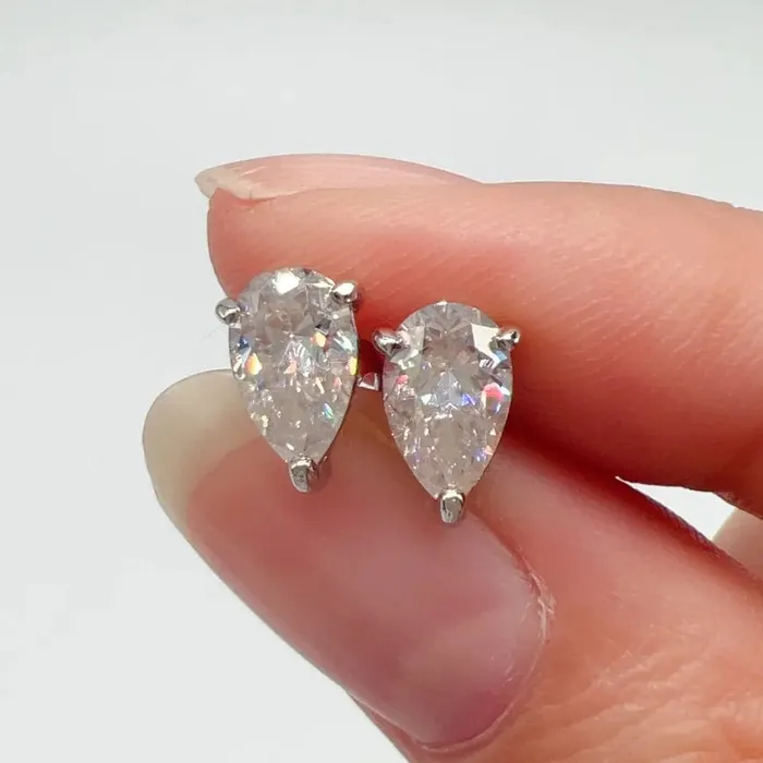 Earrings VVS Jewelry Oval Cut 925 Sterling Silver Moissanite Earrings