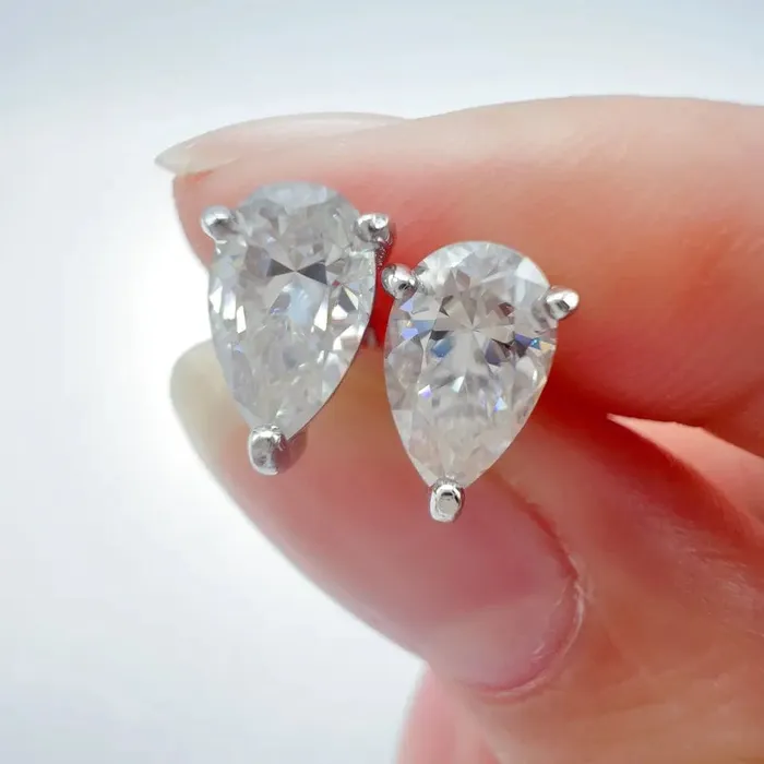 Earrings VVS Jewelry Oval Cut 925 Sterling Silver Moissanite Earrings